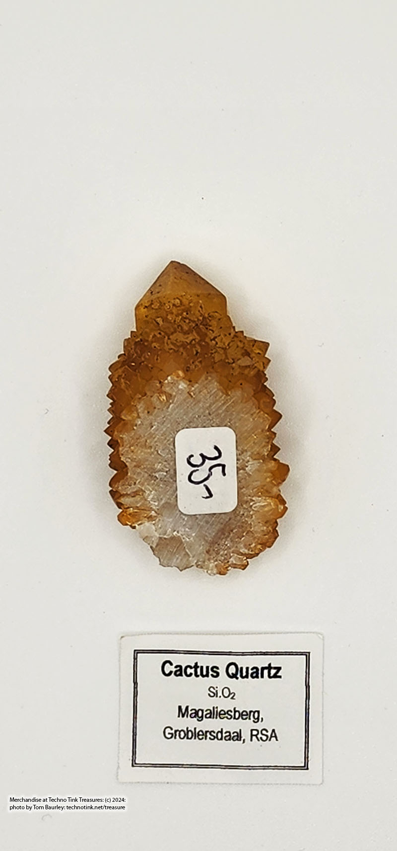 yellow-orange Medium Cactus Quartz Crystal 1.5x1x1 Magalesberg Groblensdaal RSA - Image 3