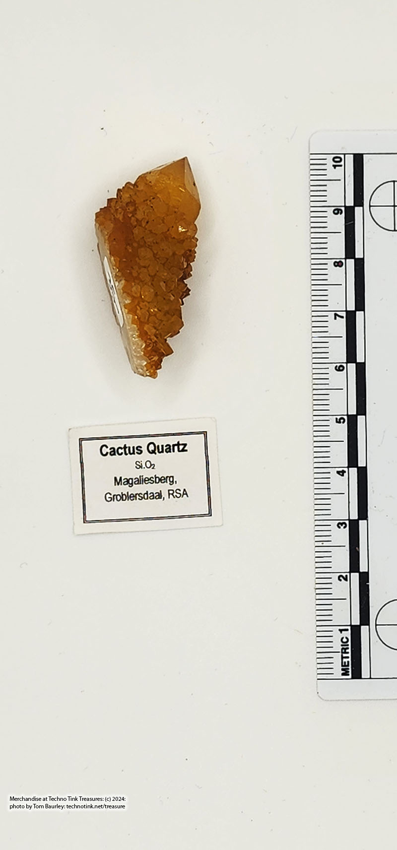 yellow-orange Medium Cactus Quartz Crystal 1.5x1x1 Magalesberg Groblensdaal RSA - Image 5