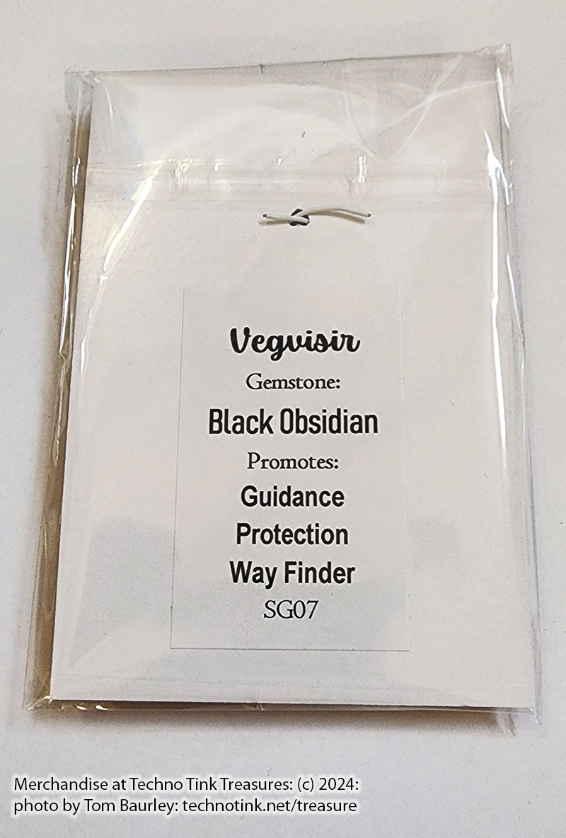 VEGVISIR ON OBSIDIAN PENDANT NECKLACE - Image 6
