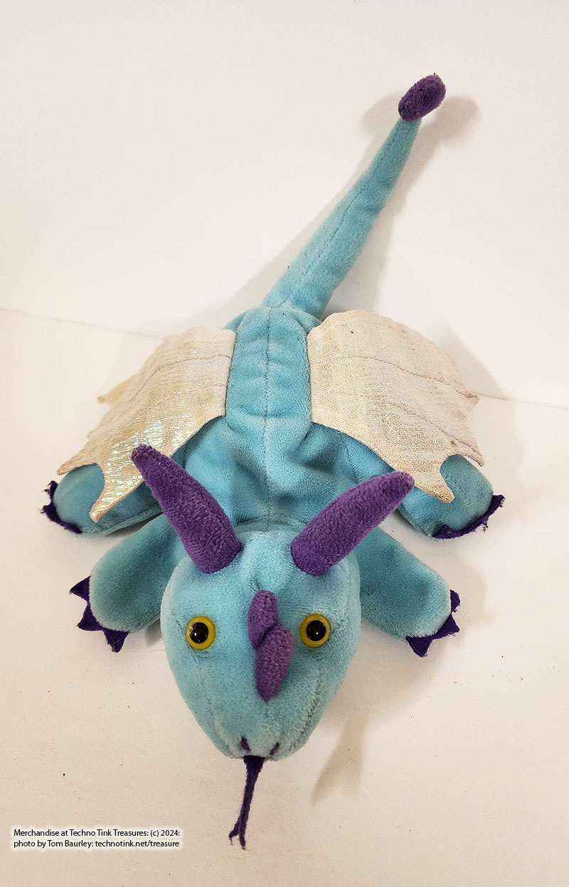Light blue baby dragon hand puppet