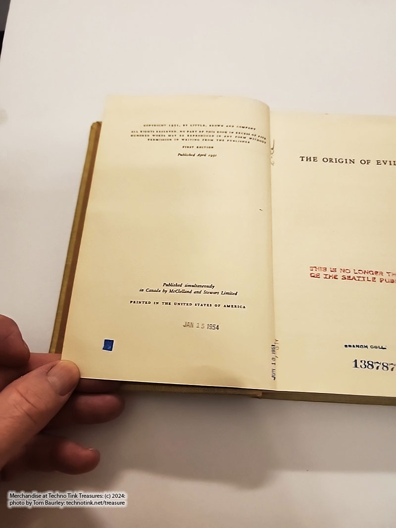 The Origin of Evil by Ellery Queen 1951 Hard Cover - Image 18