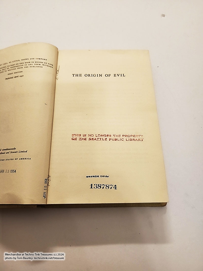 The Origin of Evil by Ellery Queen 1951 Hard Cover - Image 20