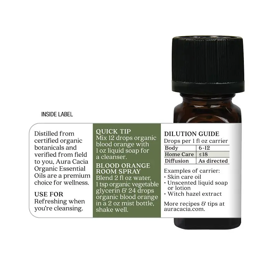 Aura Cacia Organic Blood Orange Essential Oil 0.25 fl. oz. - Image 4