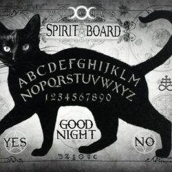 Black Cat Spirit Board Canvas Print by Alchemy Gothic