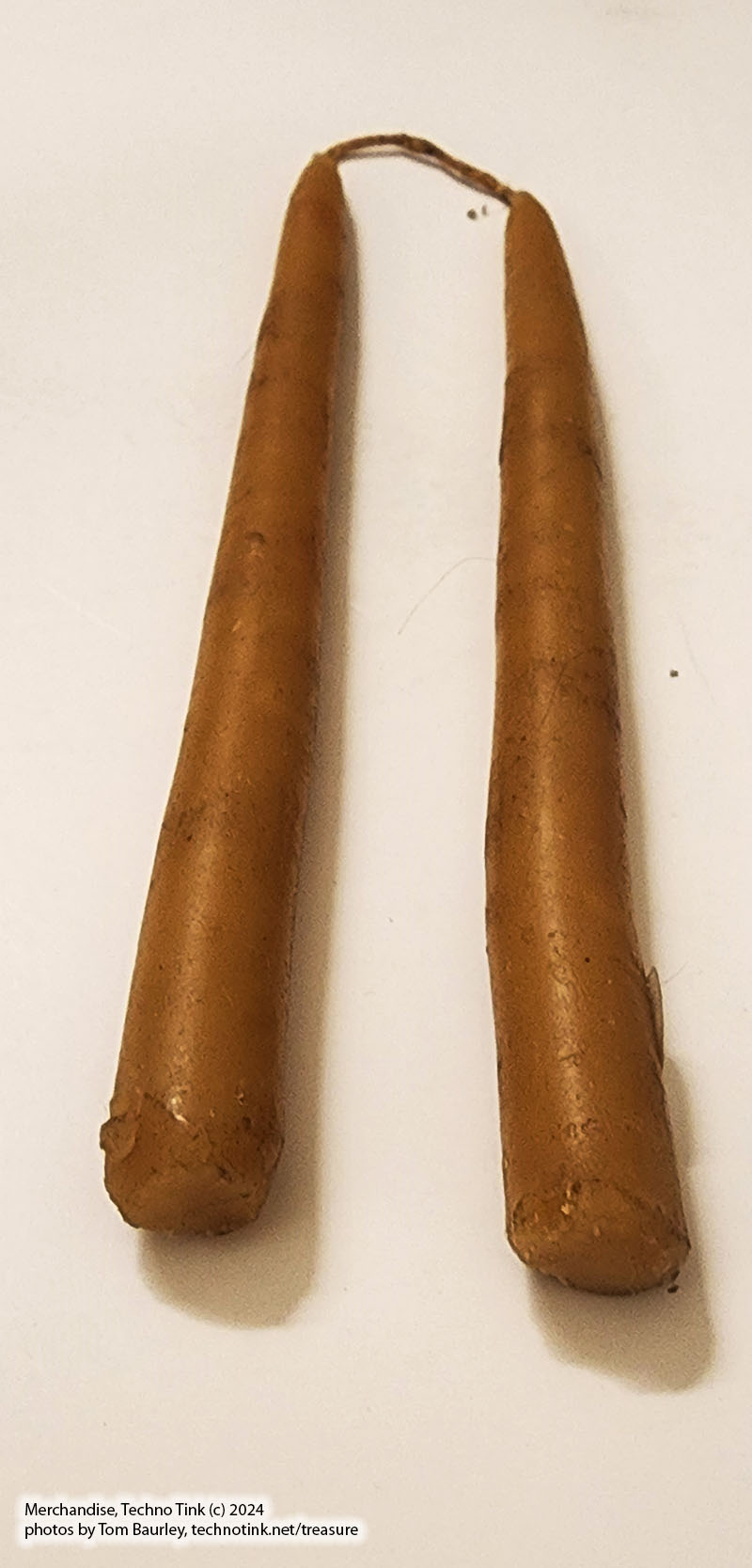 Taper/Candlestick: Beeswax, Natural. hand-made - single or pair candlestick: 8-9" - Image 8