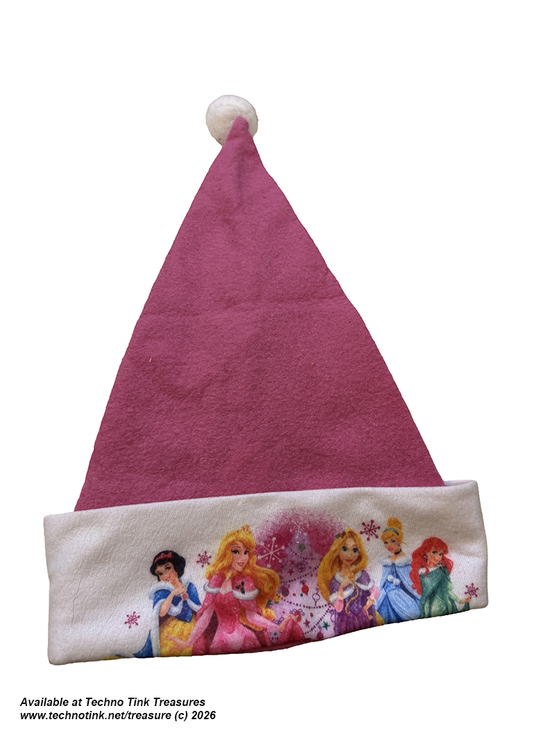 Santa: Pink Disney Princess Kids Santa Hat - Image 2