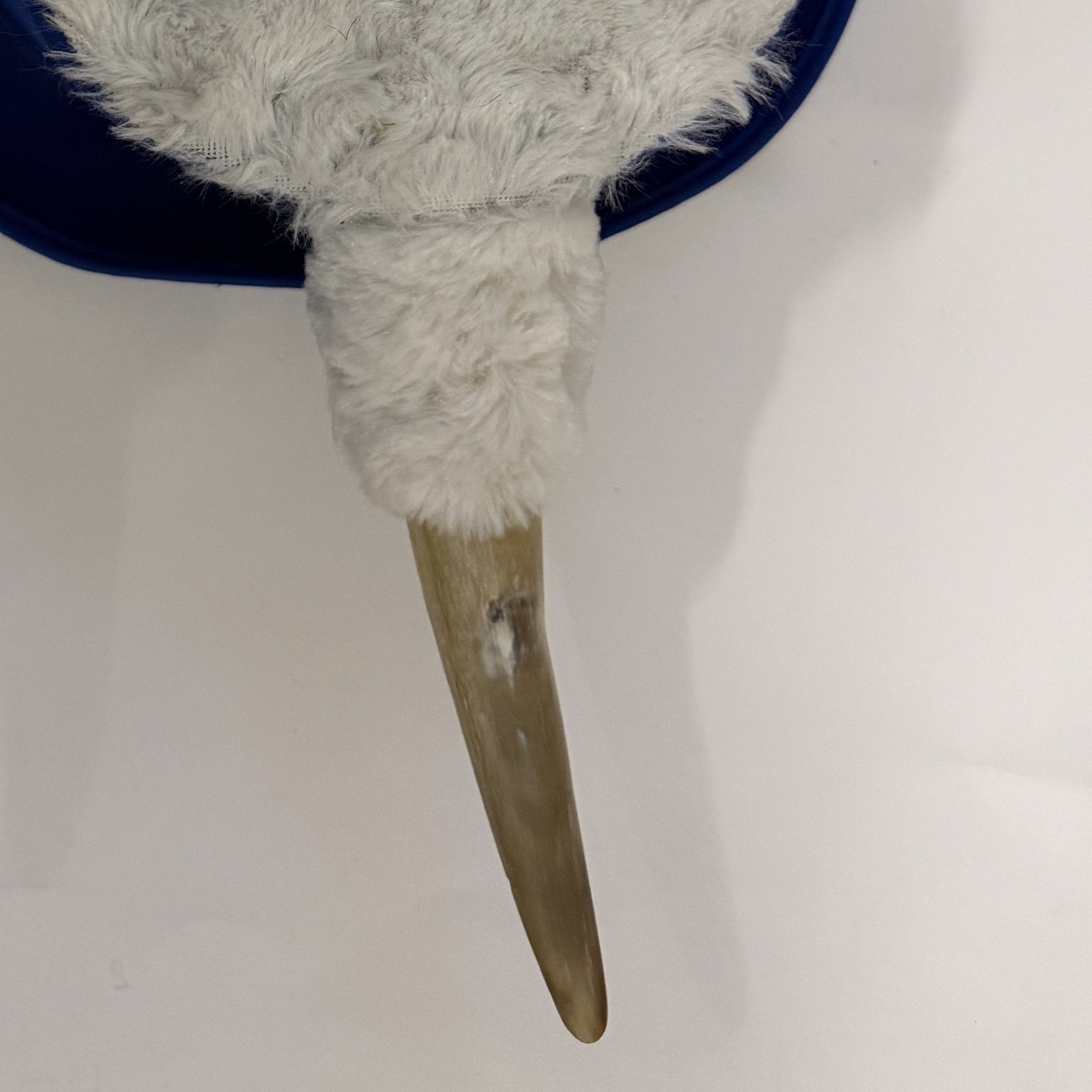 Royal Blue Top Hat with Horns & White Furry Cap Fantasy Bull Costume NEW - Image 6