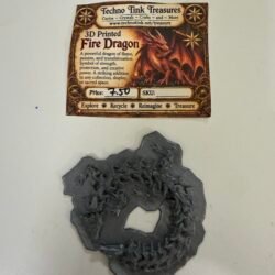 Mini Silver 3D Dragon on base