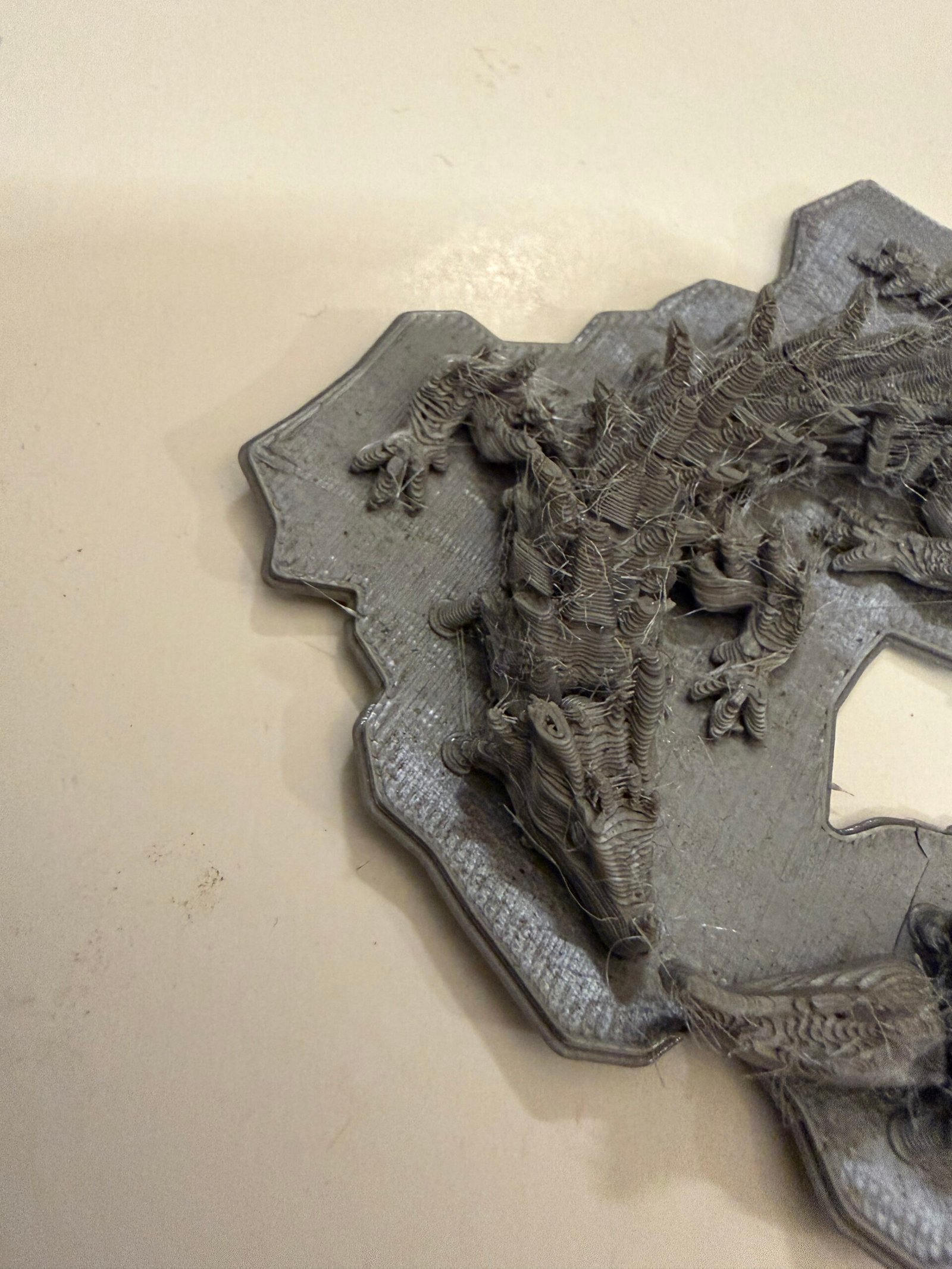Mini Silver 3D Dragon on base - Image 3
