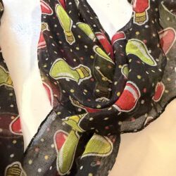 Xmas Bulbs Black Scarf