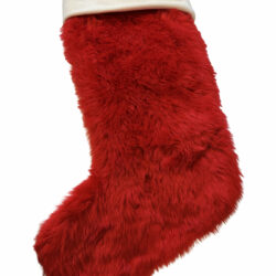 Christmas Stocking - Red White Faux Fur (Wondershop)