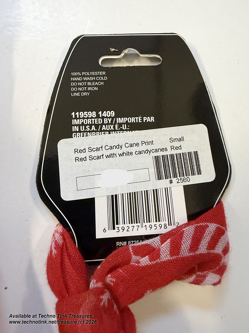 Xmas Red/White Candy Cane Scarf - Image 6