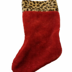 Christmas Stocking -  leopard-print cuff Xmas Stocking