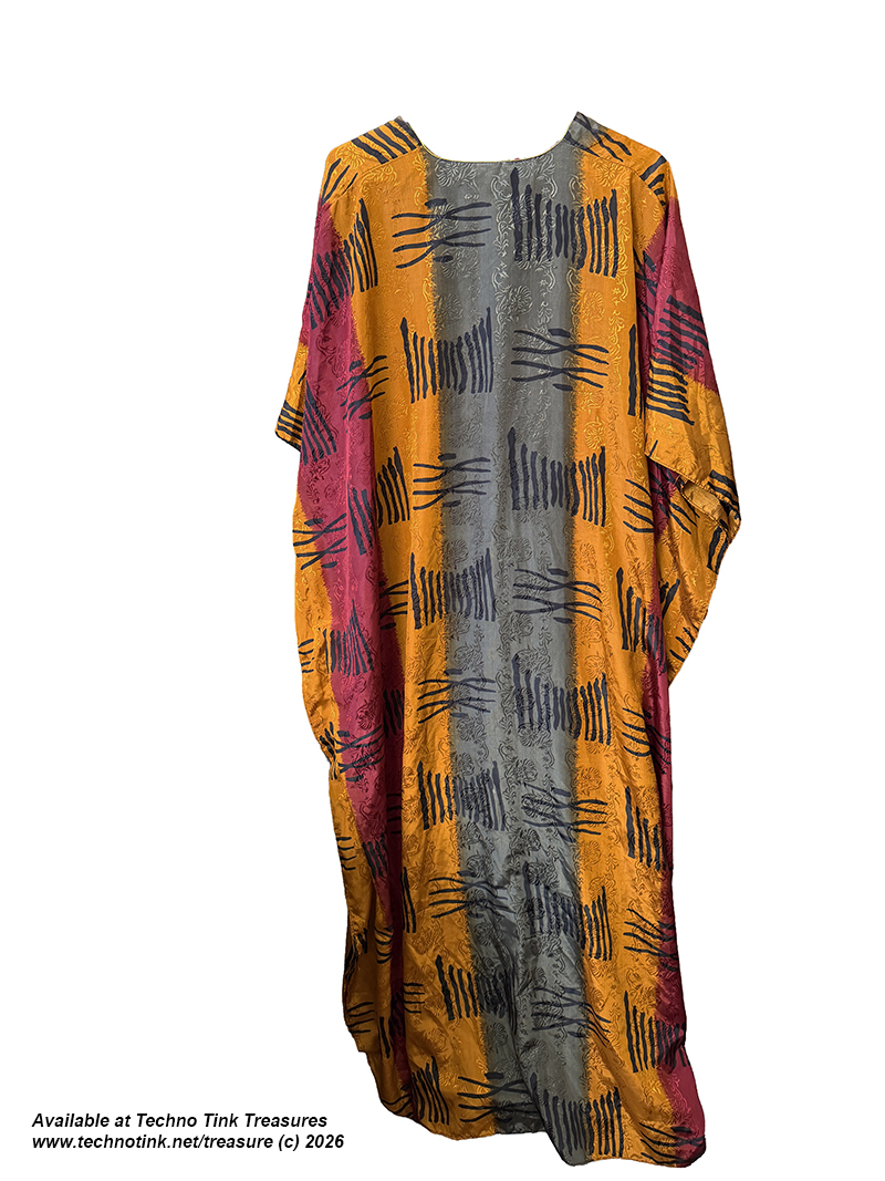 Mystique Caftan RN53237 Gold/Gray/Maroon - Image 3