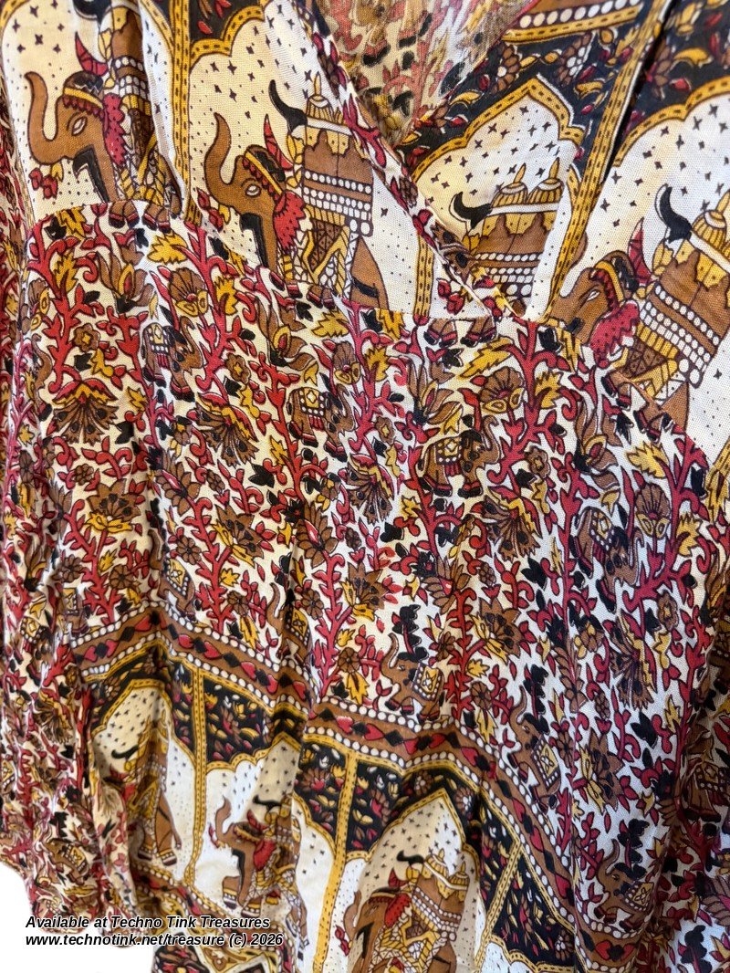 Wrap Top - Elephant Print Rayon Boho Top, Size XL (Gypsy Rose) - Image 6