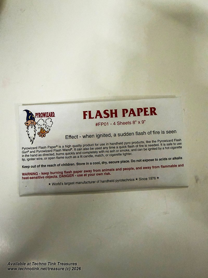 Theatre Effects Pyrowizard™ Flash Paper Sheets - 4 sheets 8"x9"